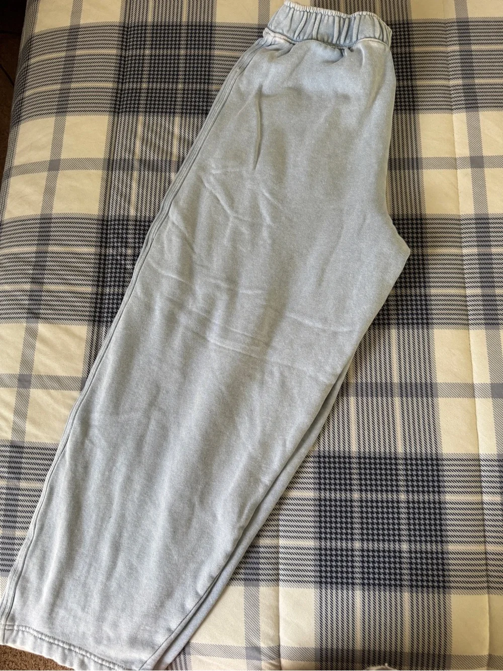 aerie Dusty Blue Button-Up Funnel Neck Pullover and barrel sweatpants set